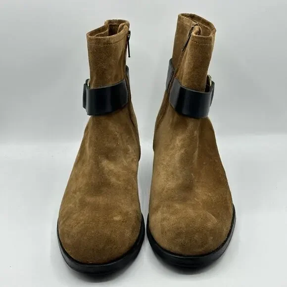 FRYE Suede Kristen Harness Boot Short Tan Brown Size 10 - Picture 3 of 7